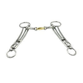 Equine Smile ES0115 Icelandic Bit Double Broken with Copper Stainless Steel Bit Thickness 14 mm (11.5 cm)