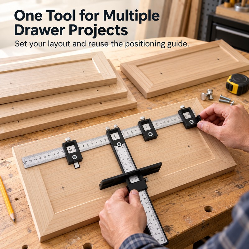 Adjustable Cabinet Hardware Jig for Handle and Knob Installation –