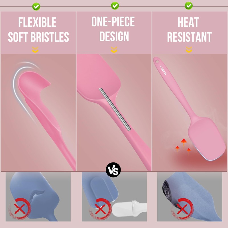 Walfos Silicone Spatula Set of 5 - (600°F) High Heat