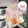 Rainfordhoma Clothes Drying Rack with 32 Clips, Foldable Hanging Rack,