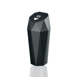 YIOVVOM Car Trash Can with Lid，Mini Diamond Design Automatic Portable Trash Can，Used in Car Home, Office, Kitchen, Bedroom (1, Grey)