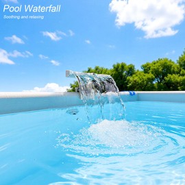 Pool Waterfall Creating Soothing White Noise Sound, Pool Waterfall with Relaxing Sound for Above Ground Pools, Peaceful and Soothing on Hot Days, Power by Filter Pump