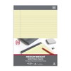TRU RED Notepads, 8.5" x 11.75", Wide Ruled, Canary, 50
