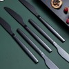 Berglander Black Dinner Knives Set Of 12, Titanium Shiny Black
