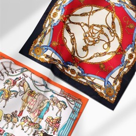 Romantic Silky Petite Scarf Satin Silk Square Muffler Pretty Romantic Square Scarfㅣ/Mint 5ea