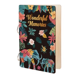 SUPERDANT Moon Phases Greeting Card Organizer Planning Book Binder Card Keeper Butterfly Cards Holder Wooden Cards Keeper Binder Photo Album 2-Rings Cover Keepsake for Birthday Wedding Holiday Gifts