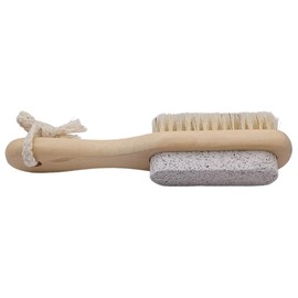 High Thyme FARMacy Pumice Stone for Feet with Natural Bristle Nail Brush - 7.25" Pumice Stone for Feet Callus Remover - Foot Pumice