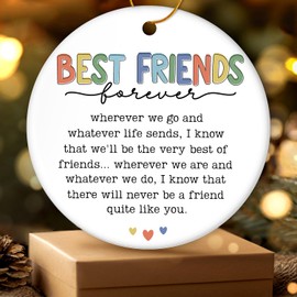 KATZETY Best Friend Christmas Ornament - Best Friend Ornament, Friend Christmas Ornament, Friendship Gifts for Women Friend, BFF, Soul Sister, Work Bestie - 2024 Christmas Decoration Ceramic Ornament