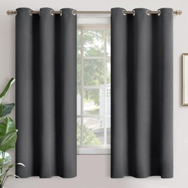 YoungsTex Blackout Curtains 68 Inches Length - Thermal Insulated with Grommet Room Darkening Window Drapes for Living Room Bedroom, 2 Panels, 42 x 68 Inch, Dark Grey