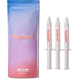 Laughland Super Strength Teeth Whitening Gel 3 Pack, Tooth Whitener, 11% Hydrogen Peroxide, Glycerin, Aloe Vera & Mint, at Home Dental Care, Travel Friendly, 6 Treatments