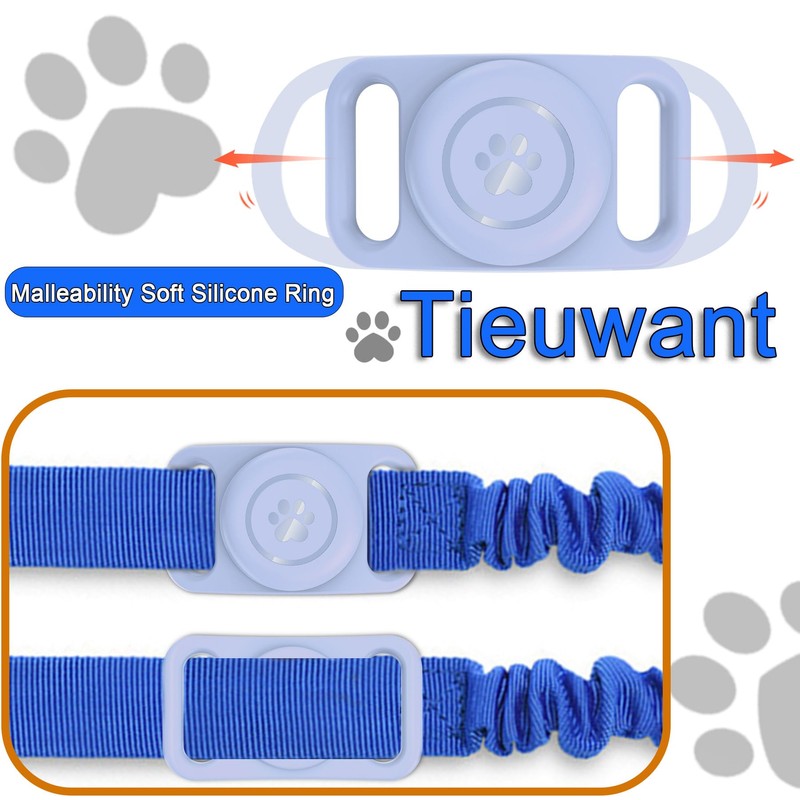 [2 Pack] Waterproof AirTag Dog Collar Holder Case, Silicone Full-Body
