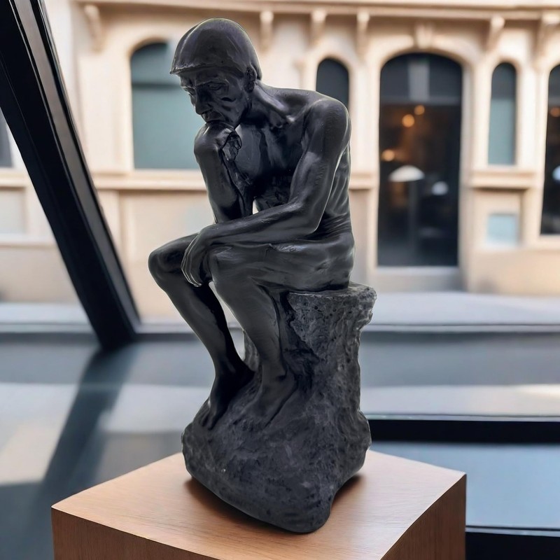 FUNSXBUG 10 Inch Resin The Thinker Statue Thinking Man Sculptures