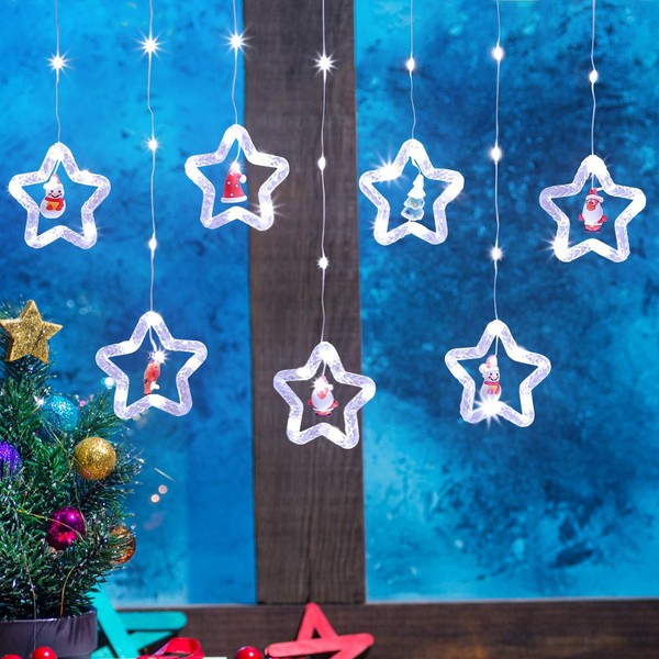Hanari Christmas String Lights, Christmas Star String Lights Con otto