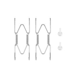 2 Pack Plate Hangers for The Wall, Suitable for 4-5 inch Art Plate, Stainless Steel Invisible Heavy Duty Wire Plate Holder with Wall Hooks, Plate Hangers for Displaying Plates, Platter, Dish, Silver