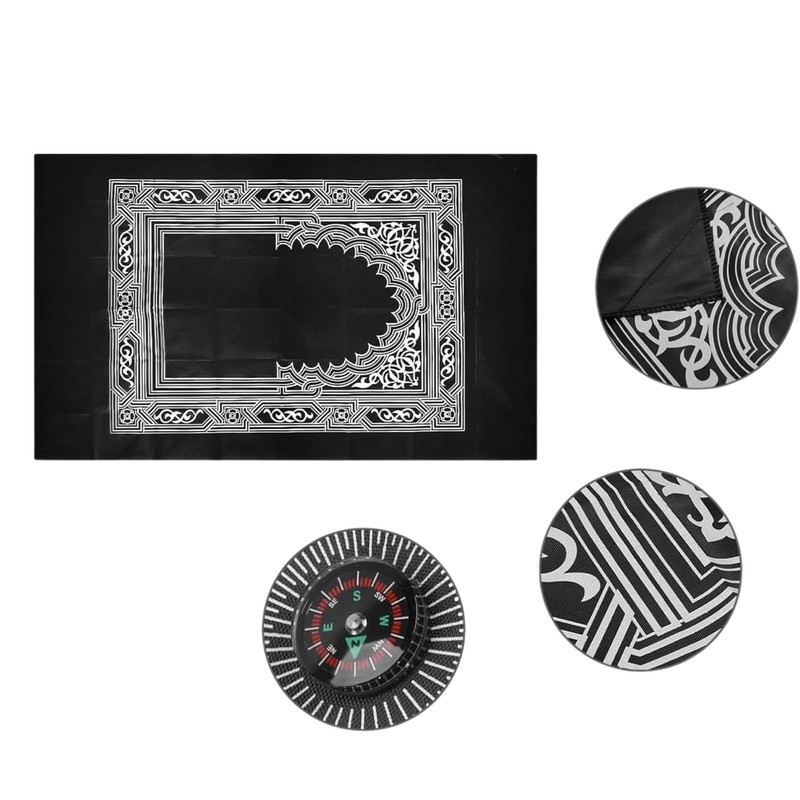 HTUK Portbale Travel Prayer Mat With Compass Pocket Sized Carry