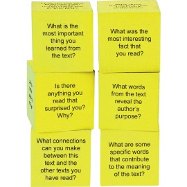 Teacher Created Resources Comprehension Dice Set 6 Soft Washable Cubes with 36 Questions for Classroom Use
