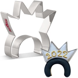 LILIAO Birthday Party Crown Cookie Cutter - 3.8 x 3.7 inches - Biscuit Sandwich Bread Mold Cutters - Stainless Steel - by Janka