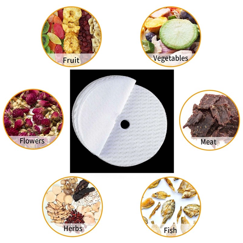 8pcs Round Silicone Dehydrator Sheets,13in Non-stick Fruit Dehydrator Mats,Reusable Steamer