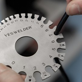 YESWELDER Round Dual Sided Metal Sheet Gage & Metal Sheet Thickness Gauge 2pk Stainless Steel Wire Welding Gauge