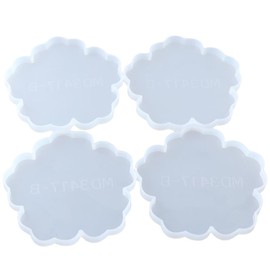 hobbyhub 4 PCS Flower Coaster Molds,Floral Silicone Coaster Resin Molds,4.7inches Cup Mat Molds for DIY Craft