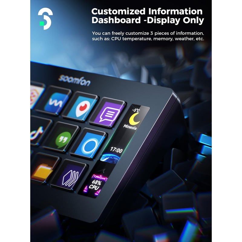 Stream Control Deck - SOOMFON Studio Stream Controller with 15