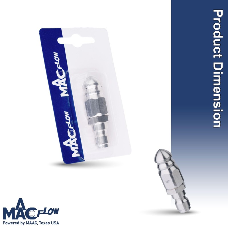 MAACFLOW MAACFLOW Sewer Jetter Nozzle For Pressure Washer Stainless Steel
