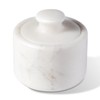 Koville Marble Salt Cellar with Lid 3.5" White, Stone Pepper