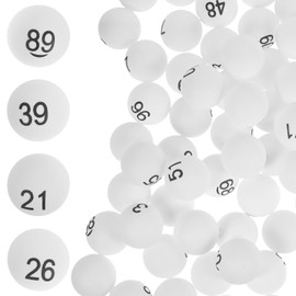 Bingo Balls 1-100 100 Pieces Numbered Balls, 1-100 Balls Table Tennis Balls Printed Pong Balls with Numbers for DIY Project Bingo Game Entertainment -White