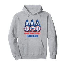 Garland Texas Gnome Sweet Gnome American Flag Gnomes Pullover Hoodie