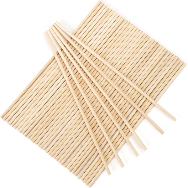 Wooden Sticks for Crafts, Round Cotton Candy Sticks, Pack of