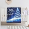 Baby Blanket Merry Christmas Blue Tree for Boy Girl Newborn