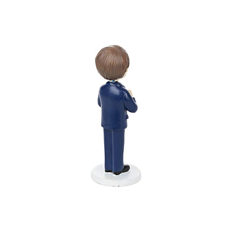 Mopec Figure Communion Child Suit and Bible, Polyresin, Navy Blue,