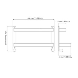 Chiunikoo 16 Inch Double Towel Bar with Hooks Black & Gold, Wall Mounted Towel Holder for Kitchen Bathroom, Stainless Steel Towel Rack