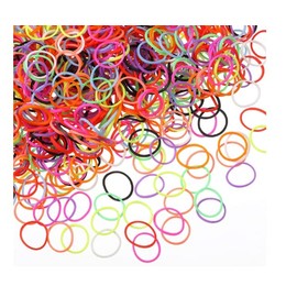 Children's small black and colors disposable elastic hair band hair tie 1000pc