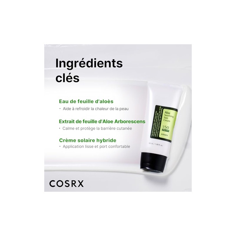 COSRX - Crema solar calmante con aloe SPF50 PA+++, 50