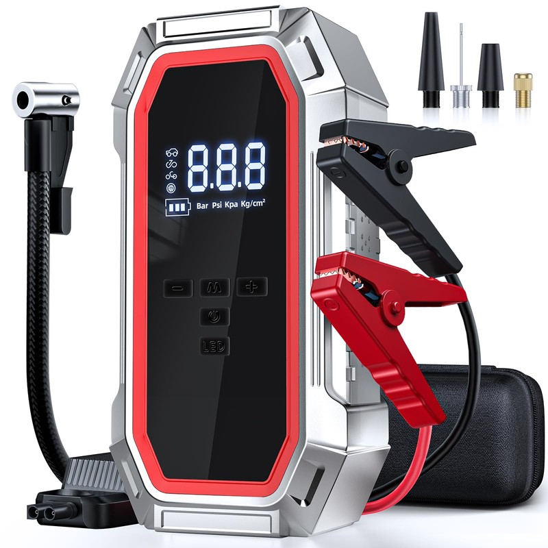 Jump Starter with Air Compressor, 5000A Peak Car Battery Jump