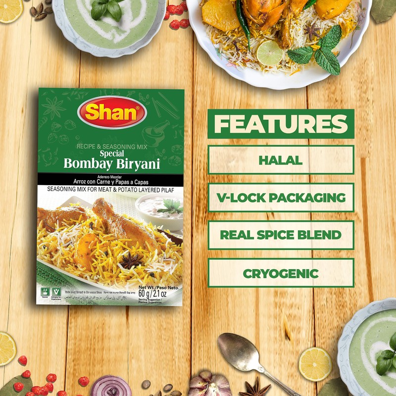 Shan Bombay Biryani Recipe and Seasoning Mix 2.11 oz (60g)