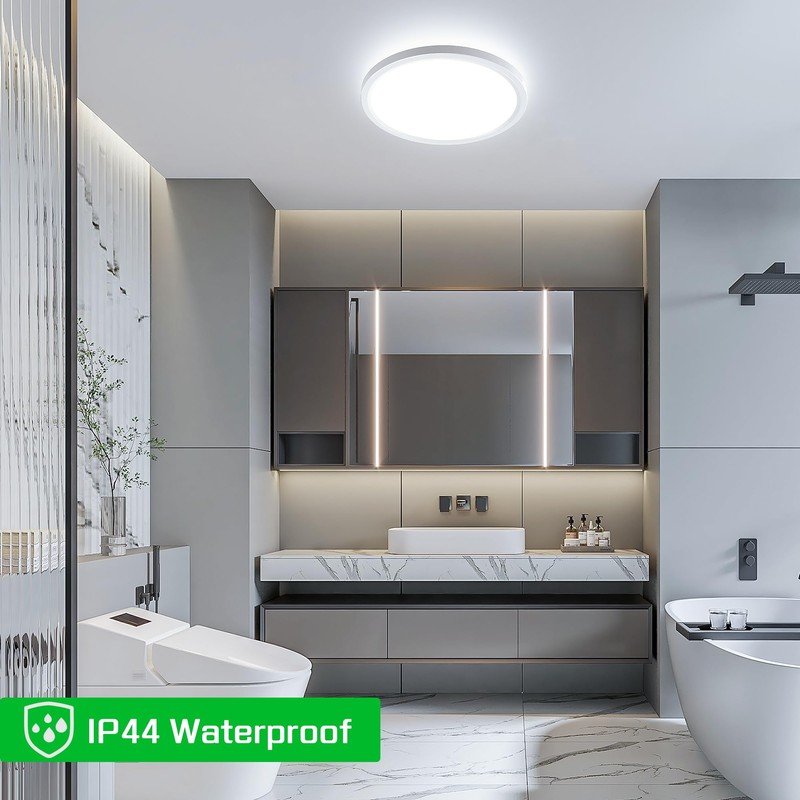 OTREN Ceiling Light LED Ceiling Light Flat IP44 Modern 6500