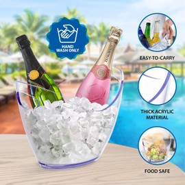 Devine Accessories - Ice Bucket Clear Acrylic 3.5 Liter Good for 2 Wine or Champagne Bottles Ice Bucket (1)