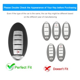 Koaudb Funda de Goma de Silicona para Llave de Coche para Accesorios Altima Rogue Sentra Pathfinder Armada Maxima 5 Botones Carcasa para Llave de Coche con Llavero, Paquete de 2 (Nisn-5-BG)