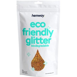 Hemway Eco Friendly Biodegradable Glitter 100 g / 3.5 oz Organic Cosmetic Safe Sparkle Vegan for the Face, Eyeshadow, Body, Hair, Nail and Festival - 1/40 Inch 0.025 Inch 0.6 mm - Copper Holographic