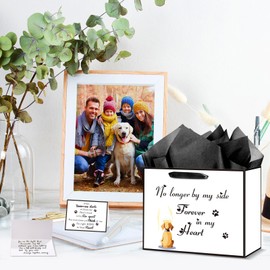 Dog Memorial Gift Bag for Loss of Dog Sympathy Wrapping Paper Bag with Tissue Paper Sympathy Cards for Loss of Dogs Pet Owner Lover Bereavement Condolence Funeral Memorial Service Remembrance Gifts