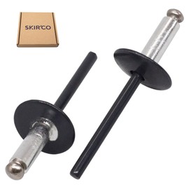 SKIR'CO Pack of 50 Large Flange Aluminium Blind Rivets 4.8 x 14 mm Stainless Steel Mandrel RAL 7016 Anthracite Grey