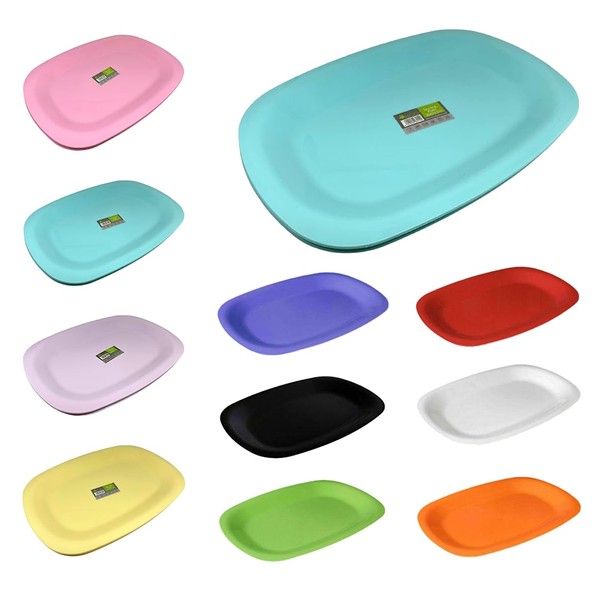 ECO Reusable Plastic Set-of-2 Serving Platter Ideal for Picnics and