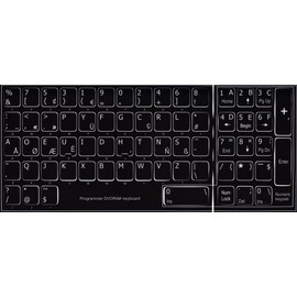 Dvorak Programmer Keyboard Stickers Non Transparent Black Background