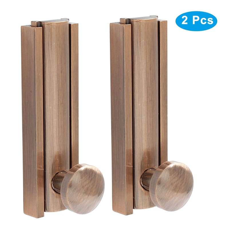 Coufce 2pcs 2 Inch Solid Brass Slide Bolt, Rose Gold