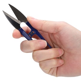 Jectse 12Pcs Modern Blue Stainless Steel Thread Clipper, Double Sharp Quick-Clip Lightweight Scissors & Thread Snips, U-Shaped Scissor Spring Yarn Cutter Sewing Embroidery Cutting Tools