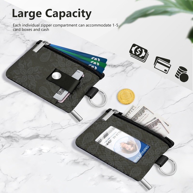 CCUMI Wallet for Women Mini Zip Card Case with Clear