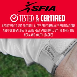 Franklin Sports Supratak Football Receiver Gloves - White/Chrome - Adult Medium