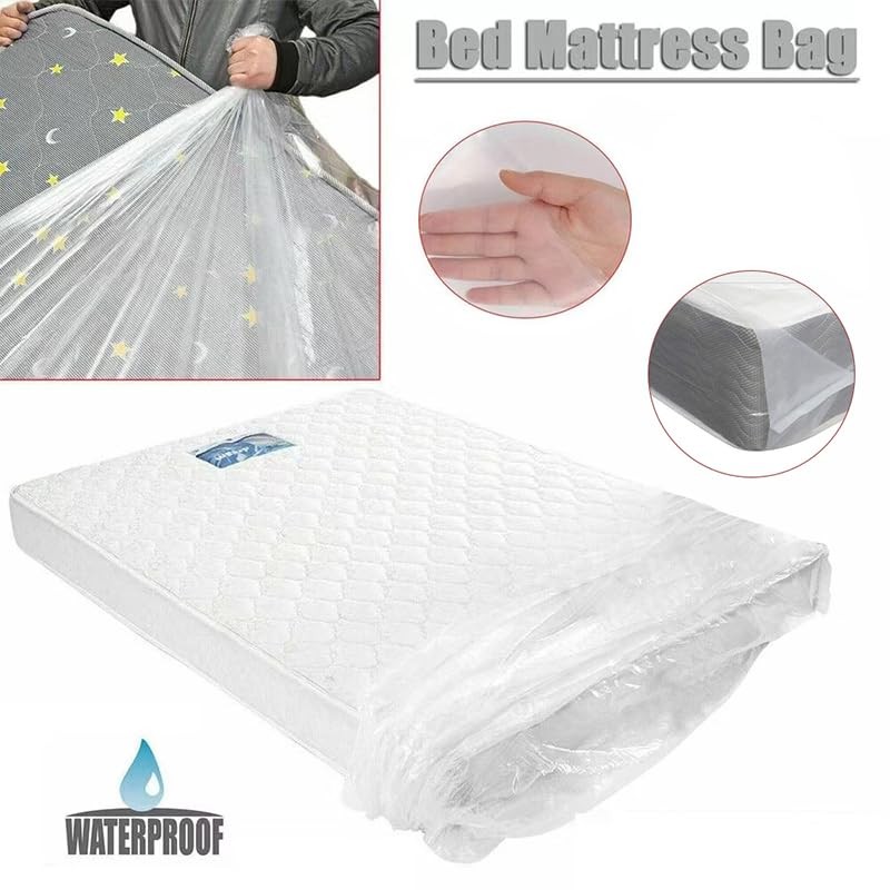 CACATUA Mattress Bag, King Clear Plastic Mattress Cover for Moving